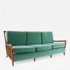 Paolo Buffa Rare Large Paolo Buffa Cherrywood Green Sofa 1940 - 1908365