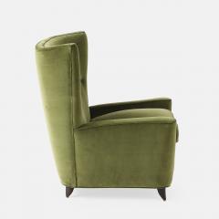 Paolo Buffa Rare Lounge Chair in Olive Velvet by Paolo Buffa - 4623723