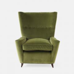 Paolo Buffa Rare Lounge Chair in Olive Velvet by Paolo Buffa - 4623725