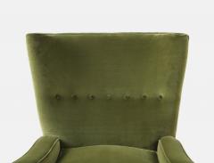 Paolo Buffa Rare Lounge Chair in Olive Velvet by Paolo Buffa - 4623726