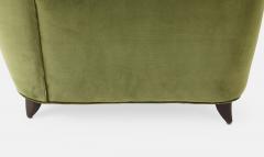 Paolo Buffa Rare Lounge Chair in Olive Velvet by Paolo Buffa - 4623728