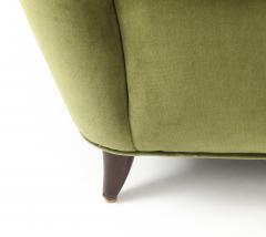Paolo Buffa Rare Lounge Chair in Olive Velvet by Paolo Buffa - 4623731