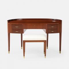 Paolo Buffa Rare Mahogany and Maple Vanity Table and Stool Attributed to Paolo Buffa - 4686263
