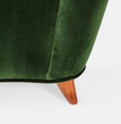 Paolo Buffa Rare Pair of Lounge Chairs in Emerald Velvet by Paolo Buffa - 3089946