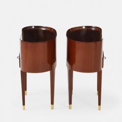 Paolo Buffa Rare Pair of Oval Mahogany and Glass Nightstands by Paolo Buffa - 4583134