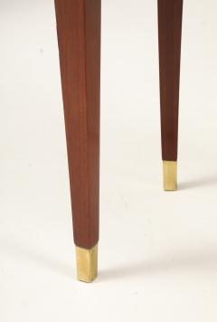 Paolo Buffa Rare Pair of Oval Mahogany and Glass Nightstands by Paolo Buffa - 4583138
