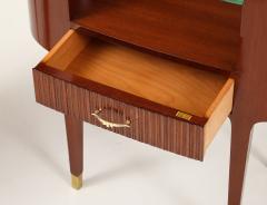 Paolo Buffa Rare Pair of Oval Mahogany and Glass Nightstands by Paolo Buffa - 4583139