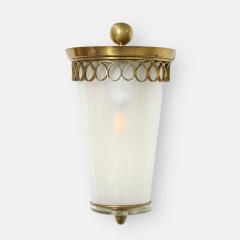 Paolo Buffa Rare Pair of Sconces in Opaline Glass and Brass Attributed to Paolo Buffa - 2467596