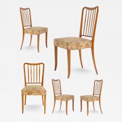Paolo Buffa Set of Five Dining Chairs by Paolo Buffa 1950 Italy - 3591190