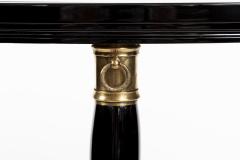 Paolo Buffa Small Italian Mid Century Ebonized Demilune Console By Paolo Buffa - 4334149