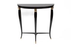 Paolo Buffa Small Italian Mid Century Ebonized Demilune Console By Paolo Buffa - 4334155