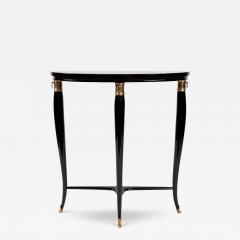 Paolo Buffa Small Italian Mid Century Ebonized Demilune Console By Paolo Buffa - 4334781