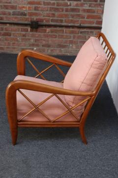 Paolo Buffa Vintage Italian Modernist Low Walnut Lounge Chair Attributed to Paolo Buffa - 3931573