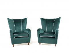 Paolo Buffa pair of green velvet Paolo Buffa armchairs 1950 - 3374539