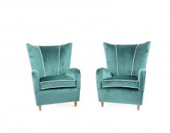 Paolo Buffa pair of green velvet Paolo Buffa armchairs 1950 - 3374540