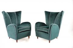 Paolo Buffa pair of green velvet Paolo Buffa armchairs 1950 - 3374541