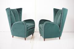 Paolo Buffa pair of green velvet Paolo Buffa armchairs 1950 - 3374543