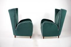 Paolo Buffa pair of green velvet Paolo Buffa armchairs 1950 - 3374544