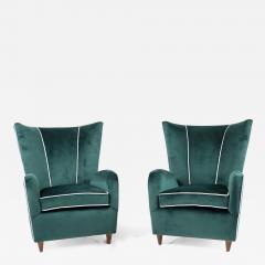 Paolo Buffa pair of green velvet Paolo Buffa armchairs 1950 - 3383673