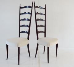 Paolo Buffa set of 8 ebonized velvet high back Chiavari dining chairs by Paolo Buffa 1950 - 1948584