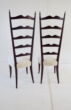Paolo Buffa set of 8 ebonized velvet high back Chiavari dining chairs by Paolo Buffa 1950 - 1948591