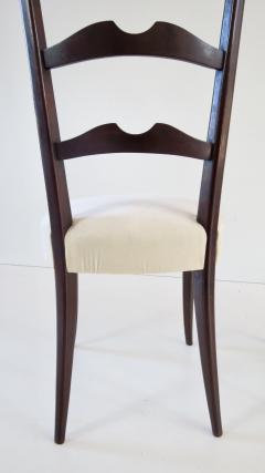 Paolo Buffa set of 8 ebonized velvet high back Chiavari dining chairs by Paolo Buffa 1950 - 1948593