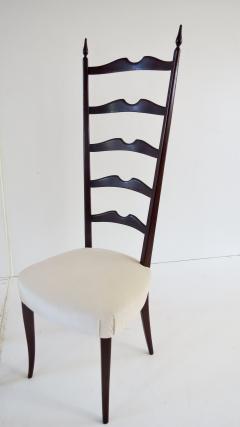 Paolo Buffa set of 8 ebonized velvet high back Chiavari dining chairs by Paolo Buffa 1950 - 1948596