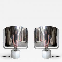 Paolo Caliari Pair of Lamps Metal by Paolo Caliari for Linea T Italy 1970s - 4640632