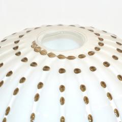 Paolo Crepax Paolo Crepax Italian White Murano Glass Modern Vase with Orange Dot Murrine - 1123407