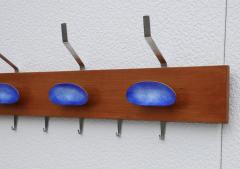 Paolo De Poli Paolo De Poli Attributed Enamel And Walnut Wall Mounted Coat Rack - 3060053