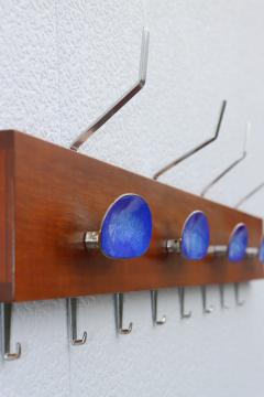 Paolo De Poli Paolo De Poli Attributed Enamel And Walnut Wall Mounted Coat Rack - 3060057