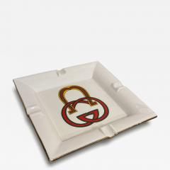 Paolo Gucci Gucci Ceramic Ashtray with Interlocking GG and Horsebit Motif Italy 1980s - 4229944