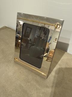 Paolo Gucci Large Italian Picture Frame with Gucci Brass Stirrup Motif 1970s - 4229340