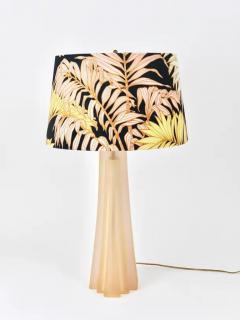 Paolo Gucci Paolo Gucci Art Deco Skyscraper Table Lamp Lucite Brass Velvet Italy 1980s - 4062856