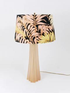 Paolo Gucci Paolo Gucci Art Deco Skyscraper Table Lamp Lucite Brass Velvet Italy 1980s - 4062857