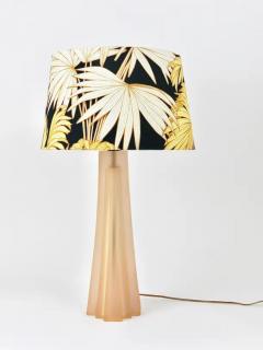 Paolo Gucci Paolo Gucci Art Deco Skyscraper Table Lamp Lucite Brass Velvet Italy 1980s - 4062893