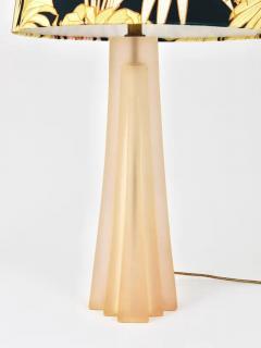 Paolo Gucci Paolo Gucci Art Deco Skyscraper Table Lamp Lucite Brass Velvet Italy 1980s - 4062894