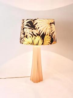Paolo Gucci Paolo Gucci Art Deco Skyscraper Table Lamp Lucite Brass Velvet Italy 1980s - 4062908