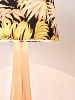 Paolo Gucci Paolo Gucci Art Deco Skyscraper Table Lamp Lucite Brass Velvet Italy 1980s - 4062910