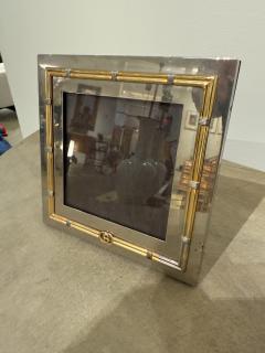Paolo Gucci Vintage Italian Gucci Brass Chrome Square Picture Frame 1980s - 4229361