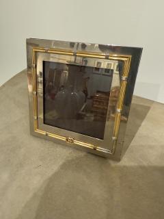 Paolo Gucci Vintage Italian Gucci Brass Chrome Square Picture Frame 1980s - 4229362