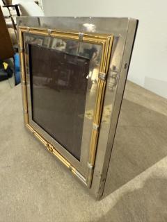 Paolo Gucci Vintage Italian Gucci Brass Chrome Square Picture Frame 1980s - 4229363