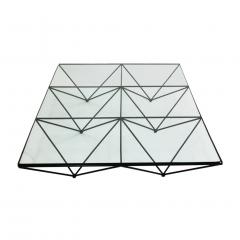 Paolo Piva Mid Century Modern Paolo Piva Glass Top and Metal Base Italian Coffee Table - 1156381