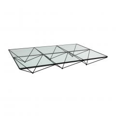 Paolo Piva Mid Century Modern Paolo Piva Glass Top and Metal Base Italian Coffee Table - 1156384