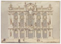 Paolo Posi Design for a Temporary Fa ade possibly for the Festa della Chinea of 1766 - 154155