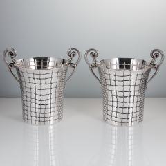 Paolo Scavia Mid 20th Century Silver Champagne Cooler Pair by Paolo Scavia Italy 1945 1950 - 3224820