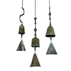 Paolo Soleri Set of 3 Bronze Bells Wind Chimes by Paolo Soleri for Arcosanti - 3000634