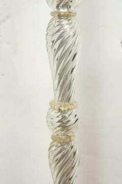 Paolo Venini Clear Murano Glass Floor Lamp Infused with Gold - 3638378