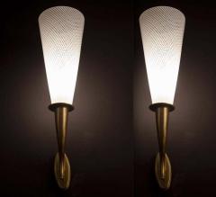 Paolo Venini Elegant Pair of Venini Reticello Sconces or Wall Lights Carlo Scarpa Style 1940 - 1476327