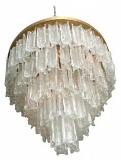 Paolo Venini Fine Venini Handblown Glass and Brass Chandelier - 4272792